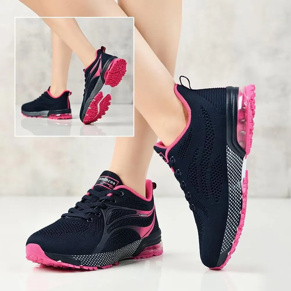 Womens Air Running Shoes Non Slip Tennis Walking Shoes Women Mesh Cushion Sneakers for Gym Workout Sports