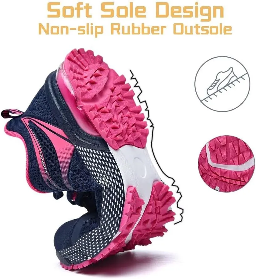 Womens Air Running Shoes Non Slip Tennis Walking Shoes Women Mesh Cushion Sneakers for Gym Workout Sports