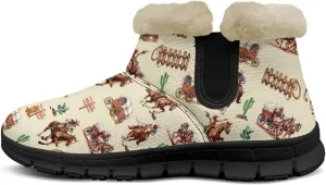 Women's Ankle Boots & Booties Highland Cow Winter Warm Fuzzy Snow Boots Casual Barefoot Shoes Size 6-12