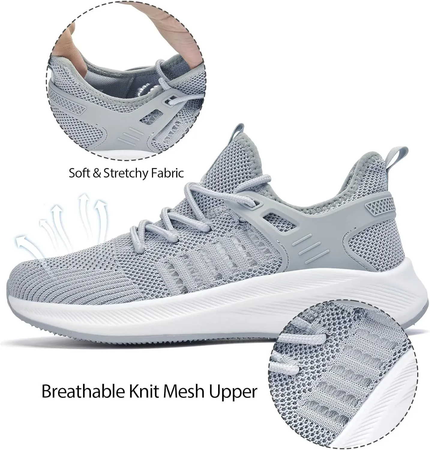 Womens Athletic Walking Shoes - Running Tennis Shoes Jogging Workout Lightweight Breathable Slip on Sneakers for Indoor Outdoor Gym Travel Work