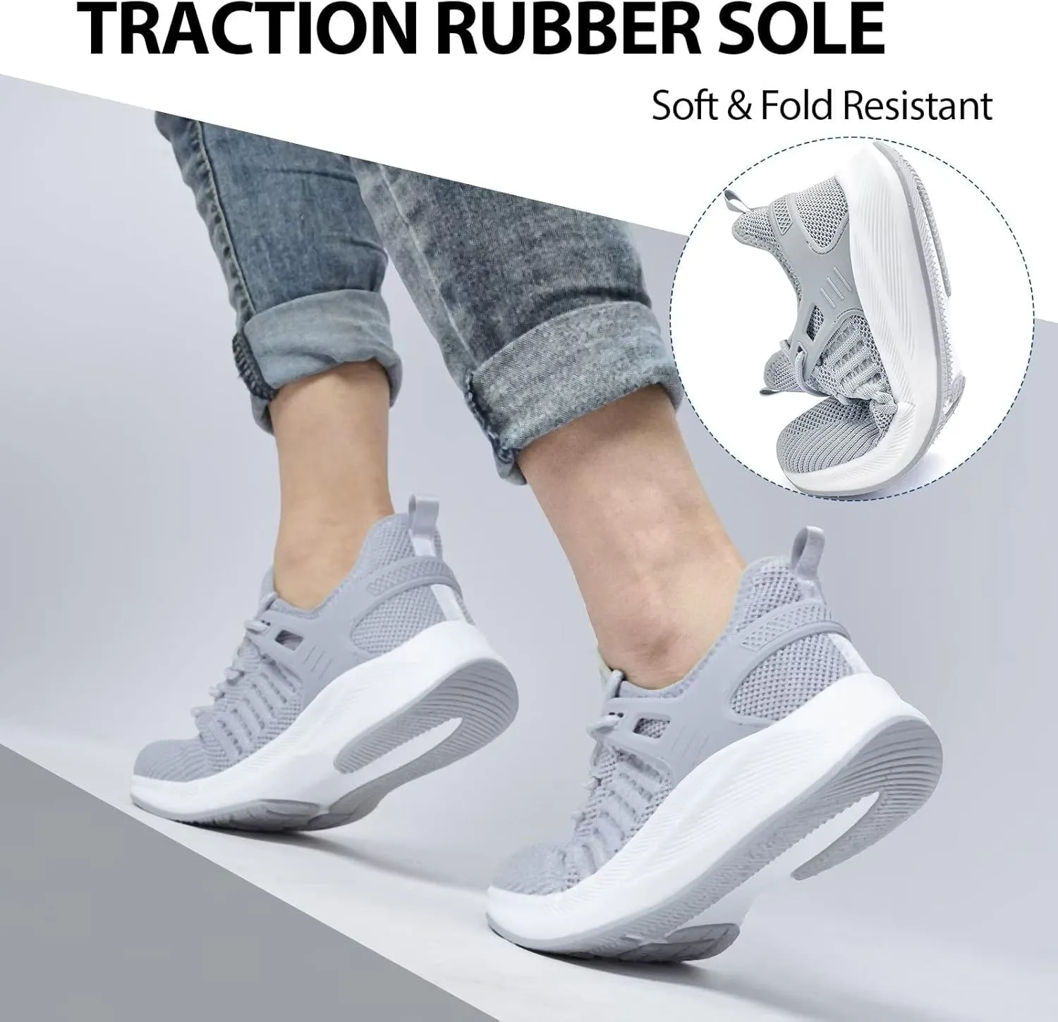 Womens Athletic Walking Shoes - Running Tennis Shoes Jogging Workout Lightweight Breathable Slip on Sneakers for Indoor Outdoor Gym Travel Work