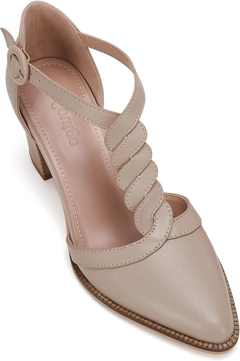 Womens Block Chunky Heels T Strap Dress Shoes Closed Toe Stacked Heeled Pumps Sandals