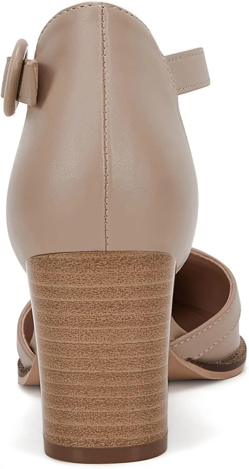 Womens Block Chunky Heels T Strap Dress Shoes Closed Toe Stacked Heeled Pumps Sandals