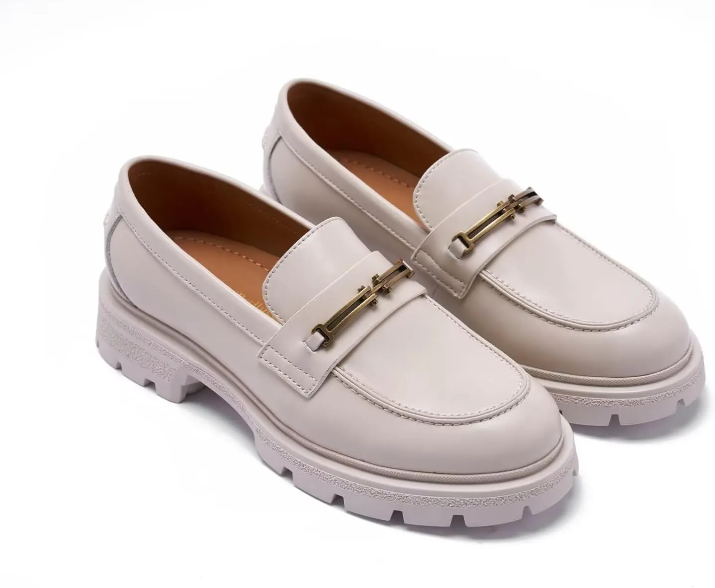 Women's Business Casual Chunky Loafers - Comfortable Platform Slip-Ons