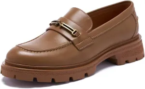 Women's Business Casual Chunky Loafers - Comfortable Platform Slip-Ons