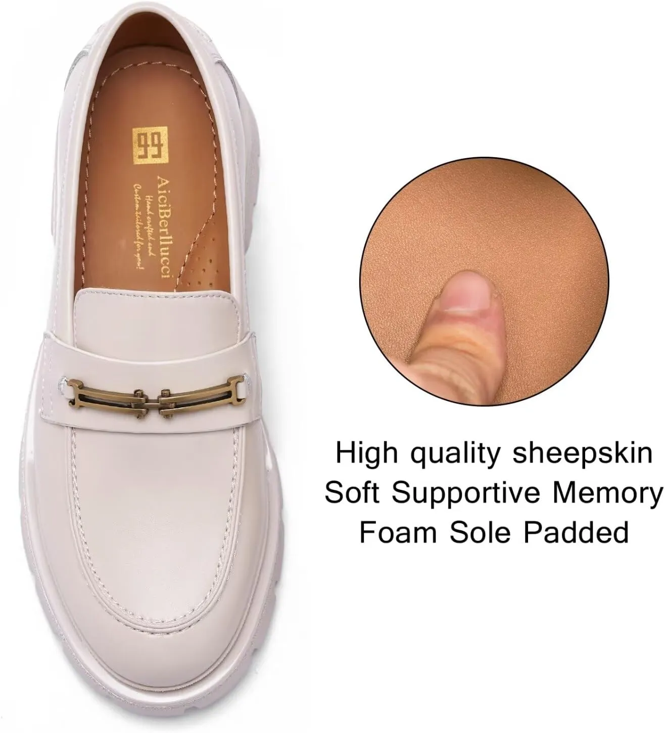 Women's Business Casual Chunky Loafers - Comfortable Platform Slip-Ons
