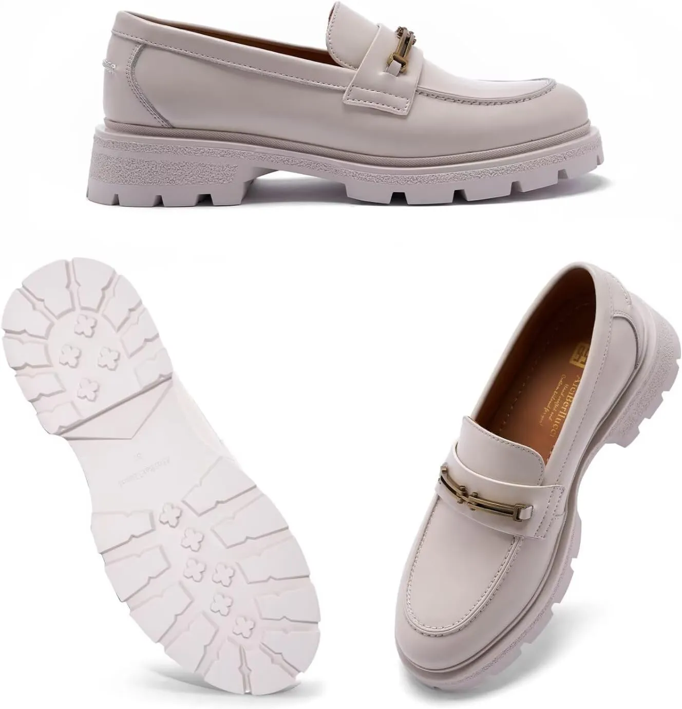 Women's Business Casual Chunky Loafers - Comfortable Platform Slip-Ons