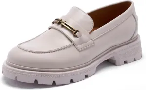 Women's Business Casual Chunky Loafers - Comfortable Platform Slip-Ons