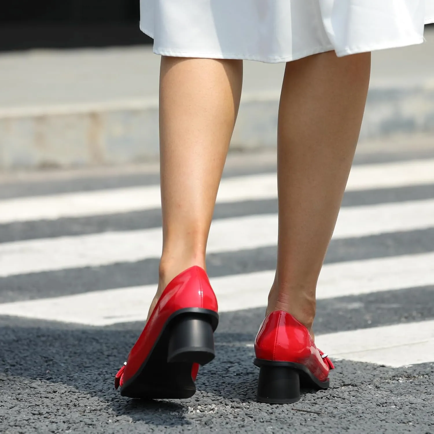 Women's Chunky Low Block Heels Mary Jane Closed Toe Work Pumps, Comfortable Pointed Toe Dress Wedding Shoes,Women's Loafers Leather Penny Loafers Fashion Low Heel Dressy Shoes