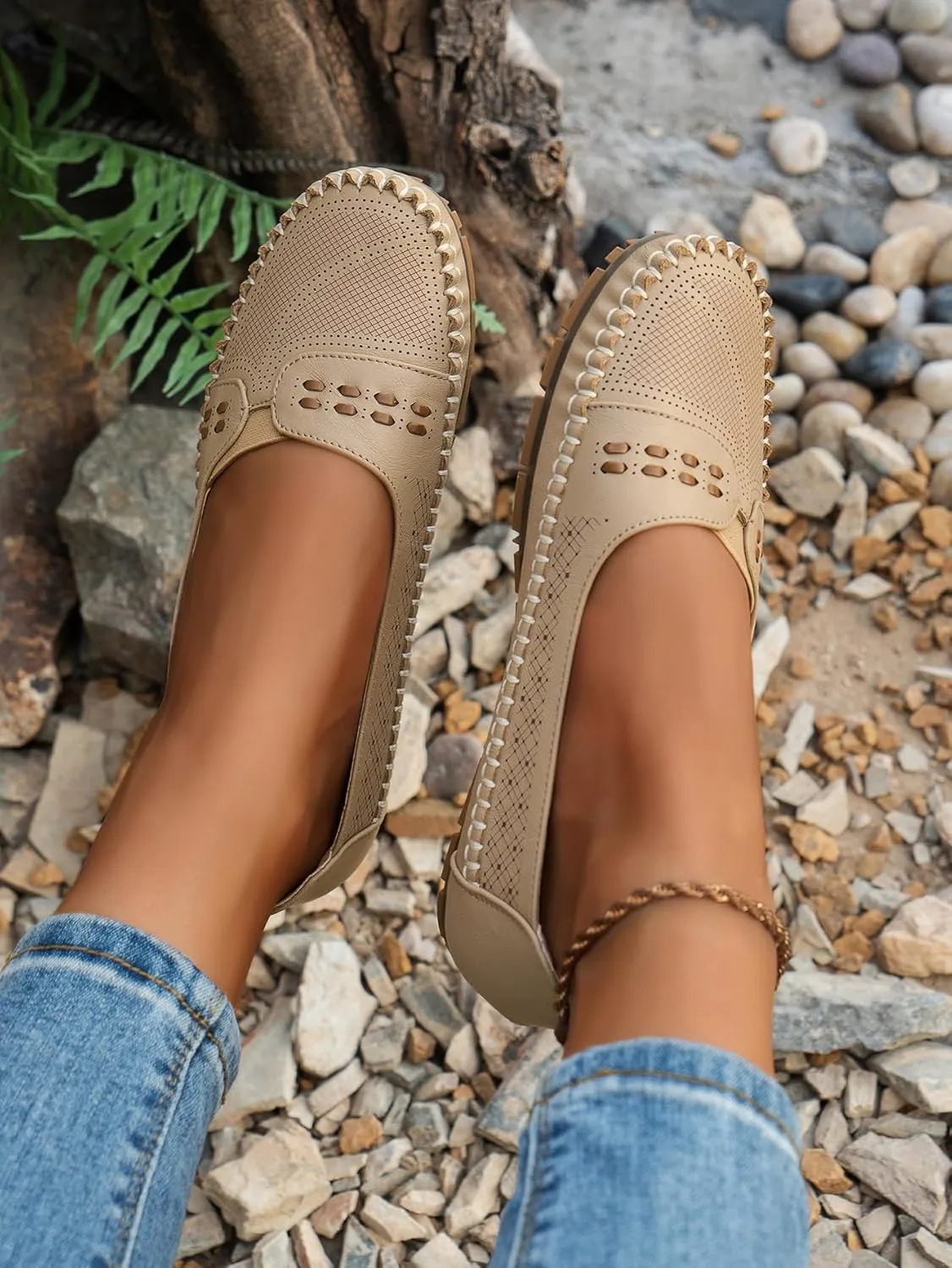 Women's Classic Comfort Leather Penny Loafers Casual Slip-Ons Lightweight Walking Flats Driving Mocs Boat Shoes
