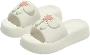 Women's Clogs Summer Casual Thick-Soled Slippers for Women Cute Bow Flat Bottom Lovely Fashion Home Shoes