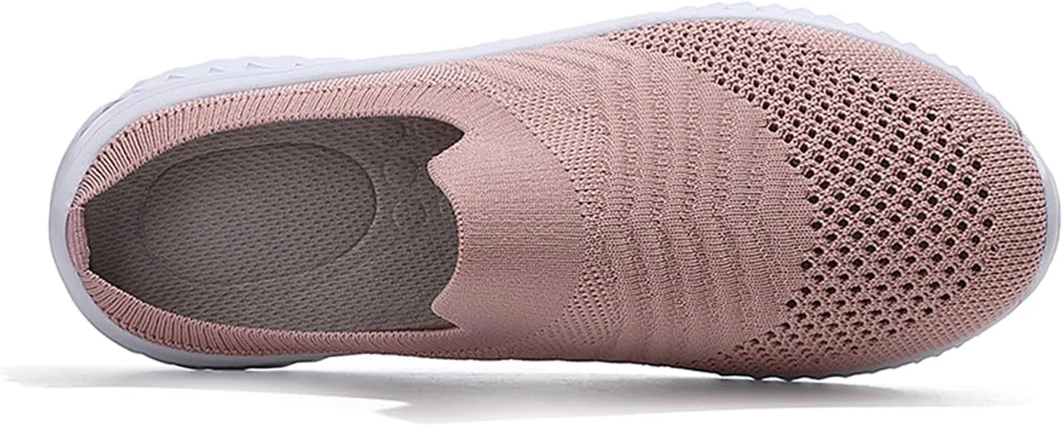 Womens Comfortable Orthopedic Sneakers Slip On Walking Shoes with Arch Support Casual Loafers for Plantar Fasciitis Foot Pain Relief Swollen Feet