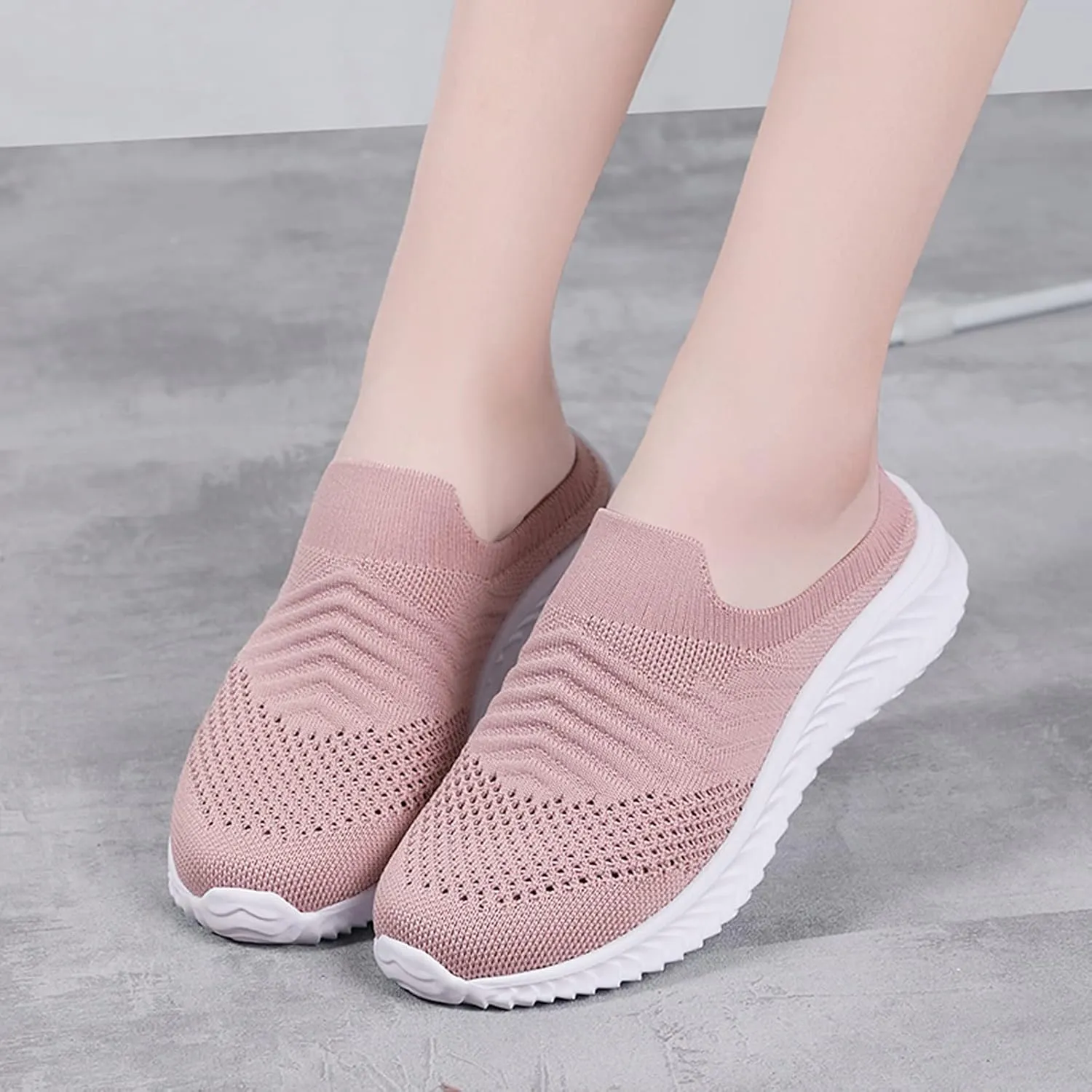 Womens Comfortable Orthopedic Sneakers Slip On Walking Shoes with Arch Support Casual Loafers for Plantar Fasciitis Foot Pain Relief Swollen Feet