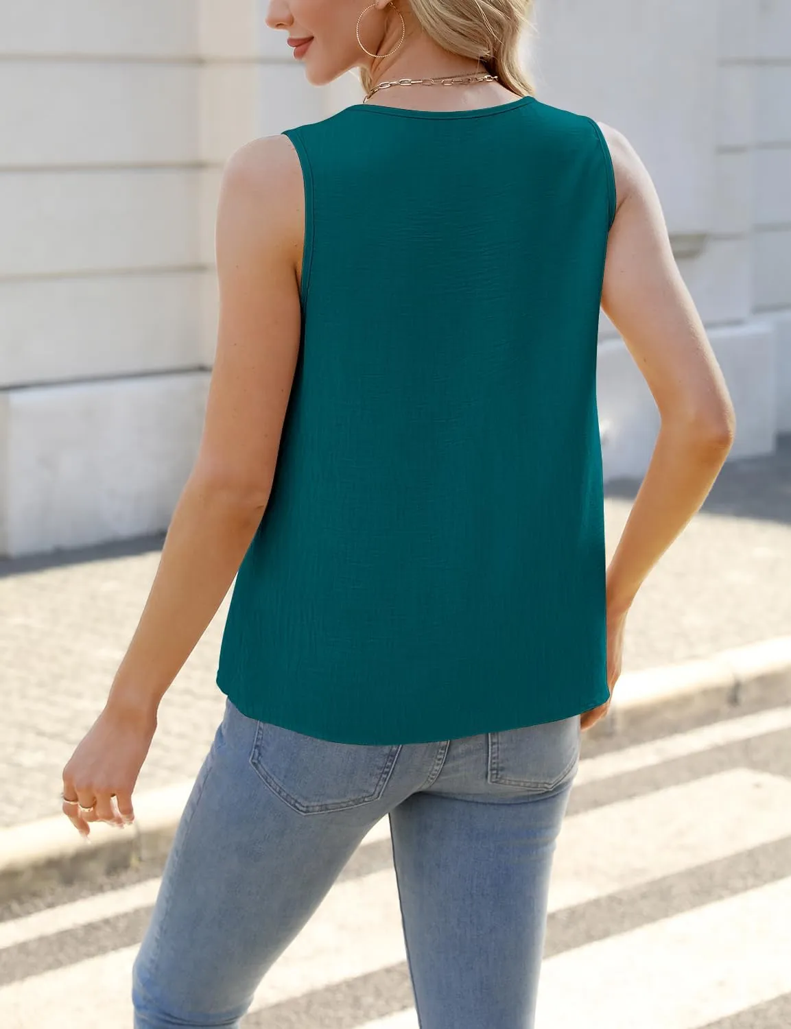 Womens Dressy Business Tank Tops V Neck Casual Cami Sleeveless Camisole Blouses Summer Basic Tank Shirt