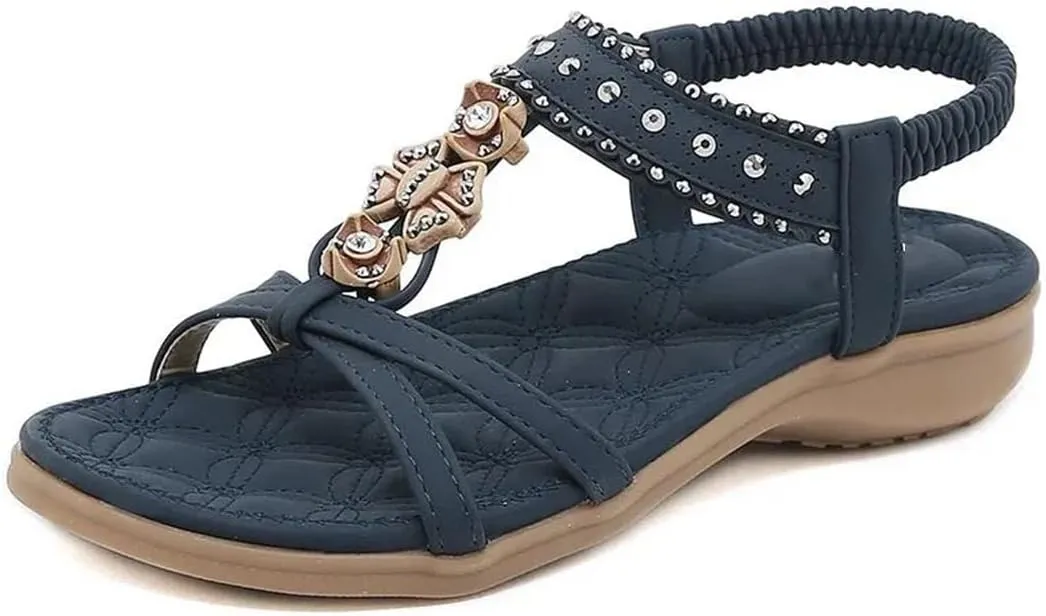 Womens Elastic Band Back Strap Wedge Heel Open Side Vamp Modern Sandals PU Upper Basic Casual Beach Summer Sandals