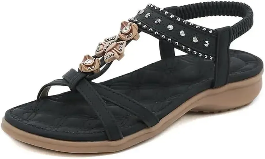 Womens Elastic Band Back Strap Wedge Heel Open Side Vamp Modern Sandals PU Upper Basic Casual Beach Summer Sandals