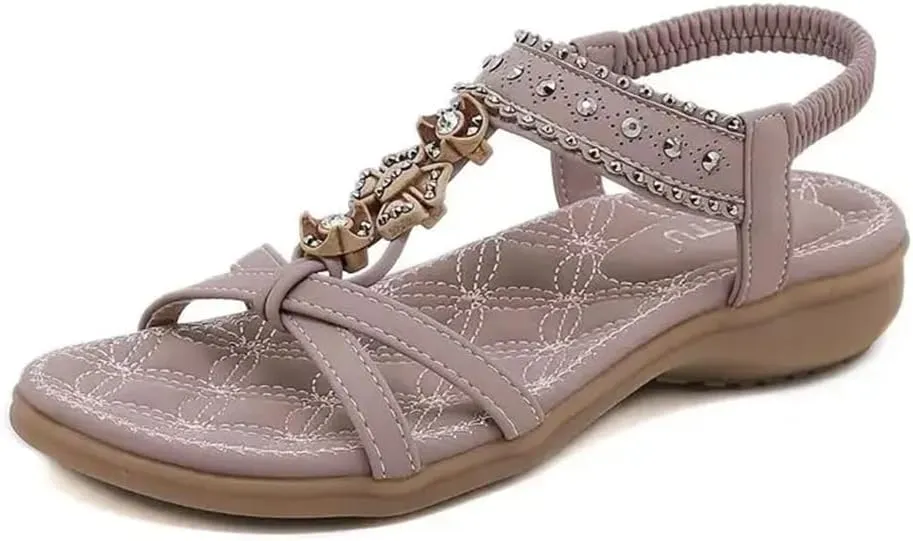 Womens Elastic Band Back Strap Wedge Heel Open Side Vamp Modern Sandals PU Upper Basic Casual Beach Summer Sandals