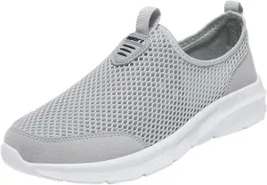 Women's Fashion Sneaker Mesh Slip On Black Non Slip Shoes for Women Comfortable Mens White Running Shoes Womens Loafer Flat Non Slip Sneakers for Women