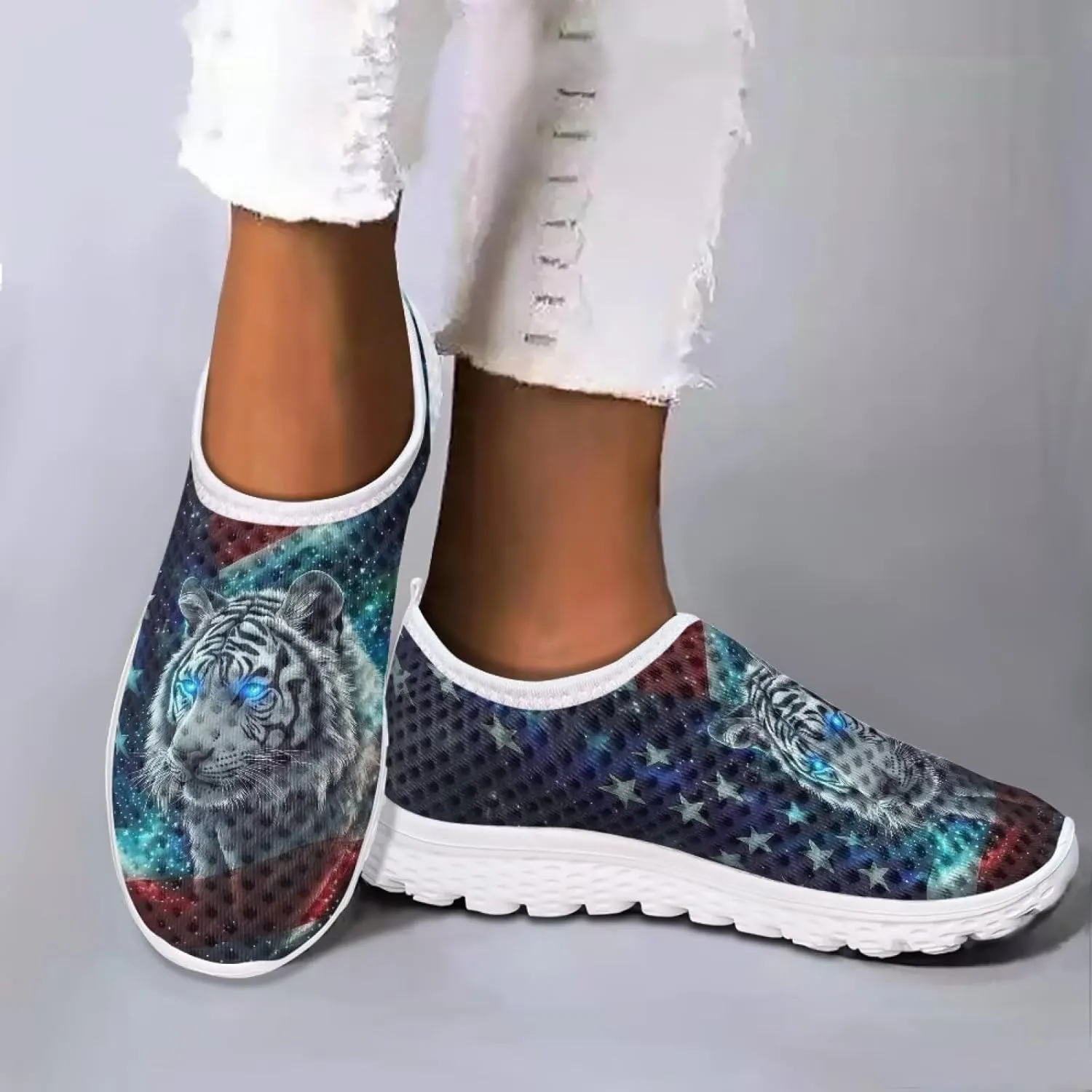 Womens Fashion Sneakers Slip On Shoes Tennis Sneaker Road Running Shoe Size 5.5-11.5
