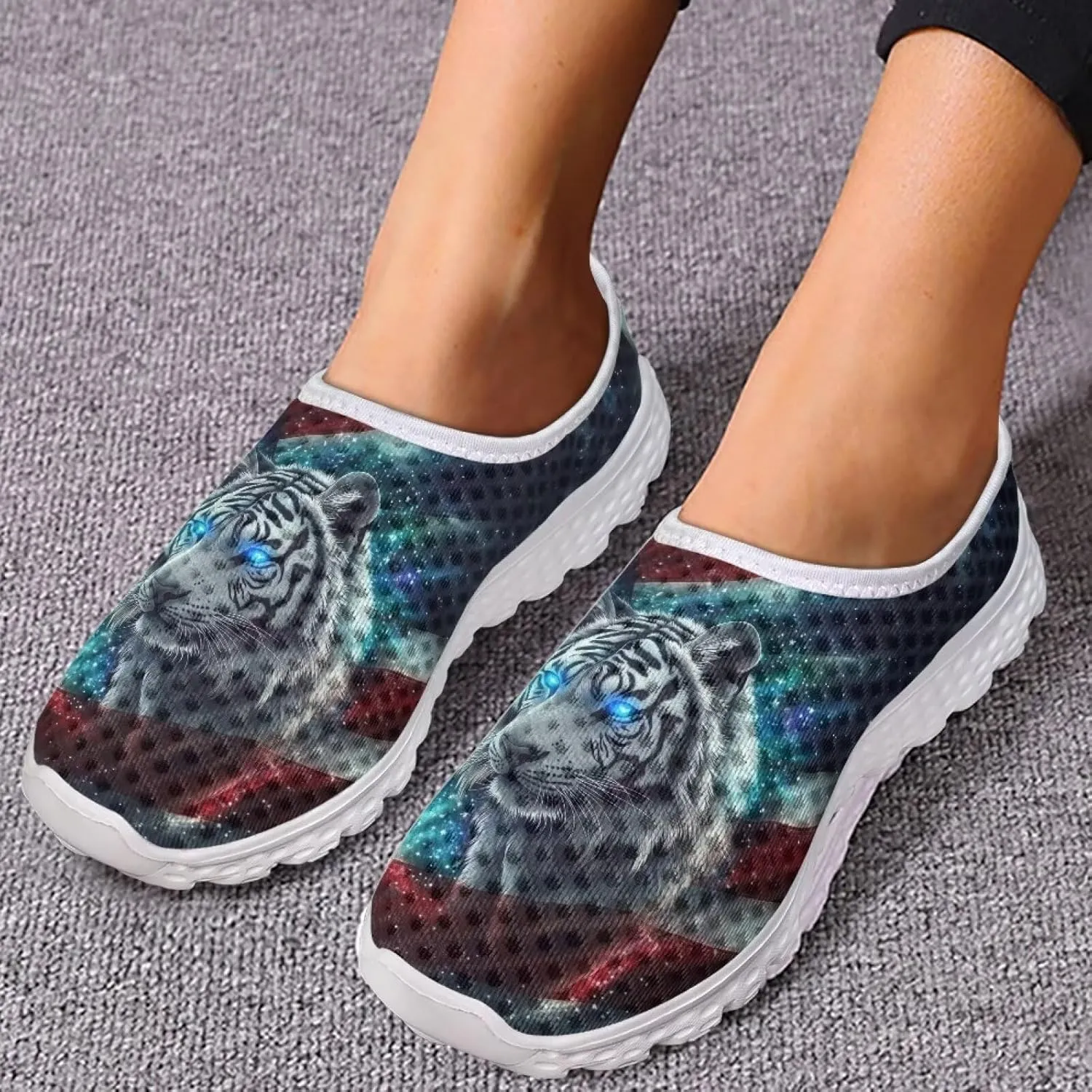 Womens Fashion Sneakers Slip On Shoes Tennis Sneaker Road Running Shoe Size 5.5-11.5