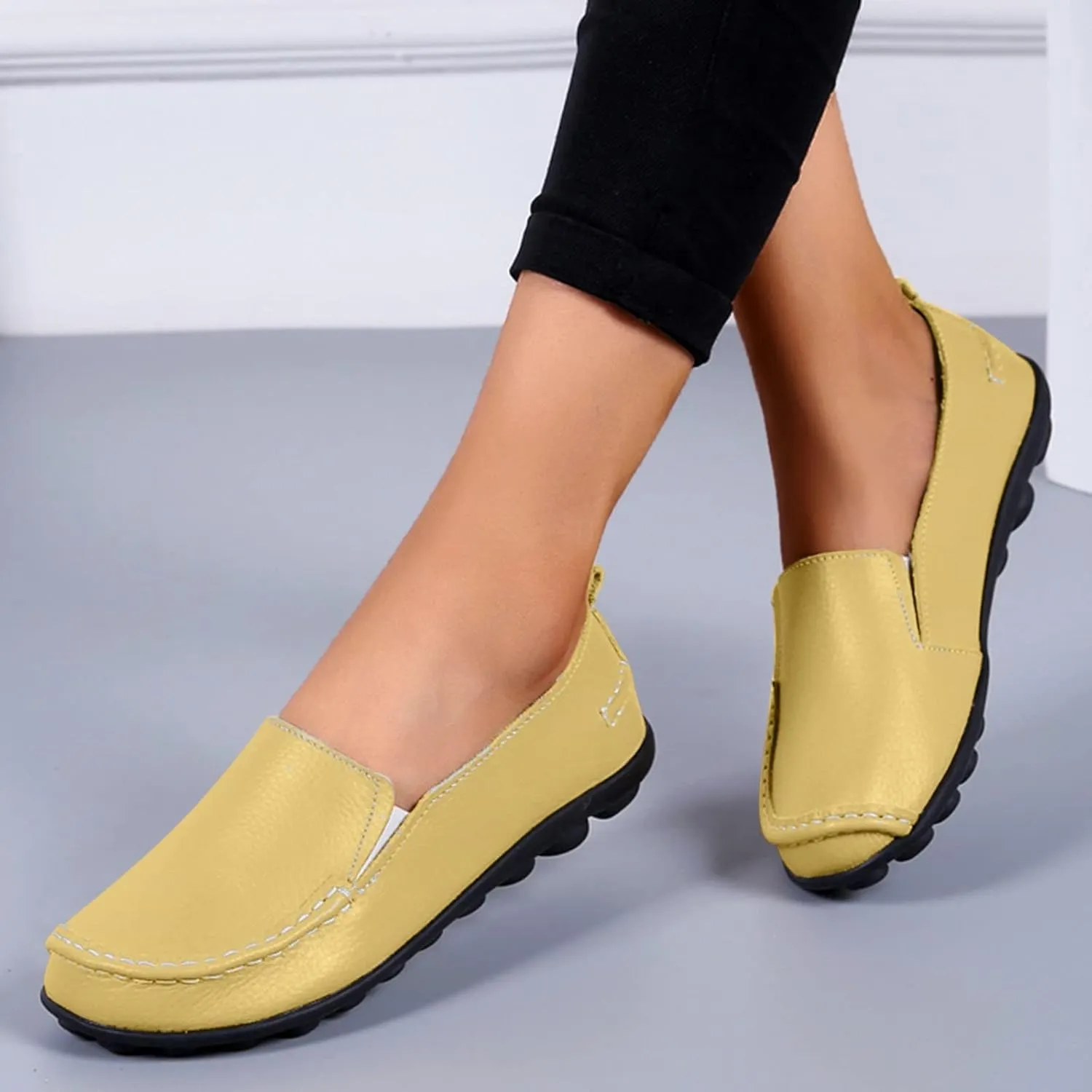 Women's Flats Shoes Slip On Work Shoes Comfort Walking Shoes Lightweight Comfort Penny Loafers Classic Wide Flats