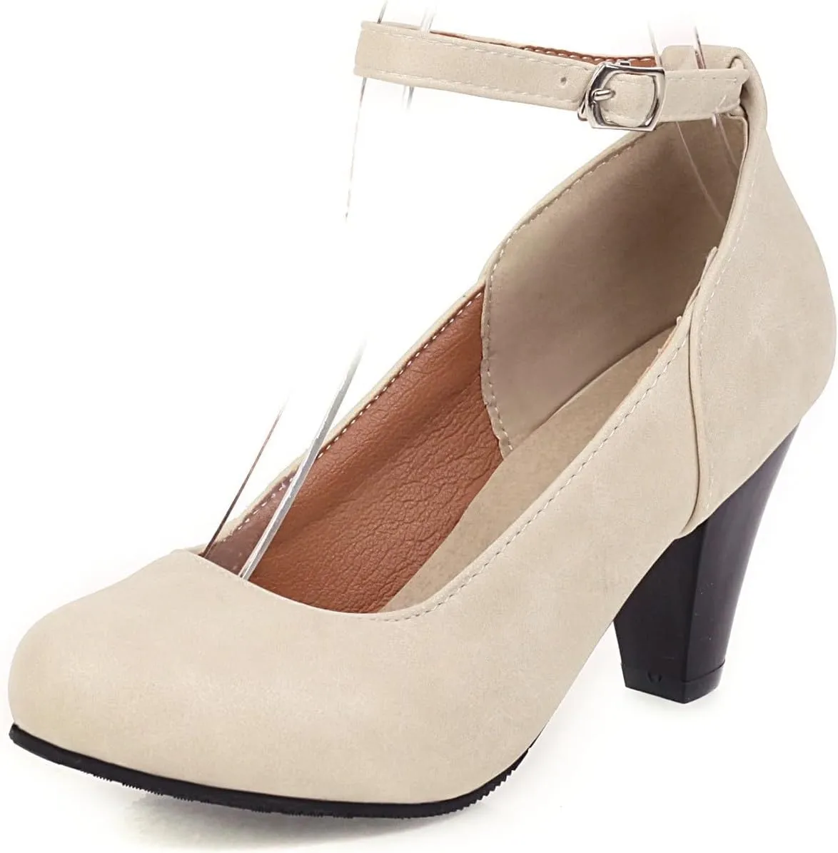 Women's High Heel Shoes Elegant Fixed Design for Wedding Party Comfortable Stiletto Heels with Ankle Strap Spring