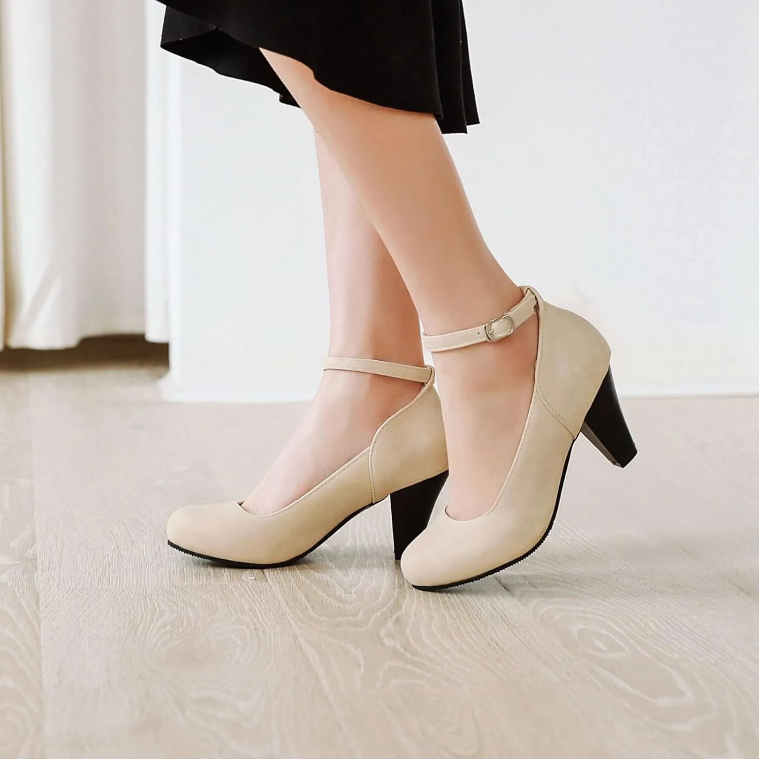 Women's High Heel Shoes Elegant Fixed Design for Wedding Party Comfortable Stiletto Heels with Ankle Strap Spring