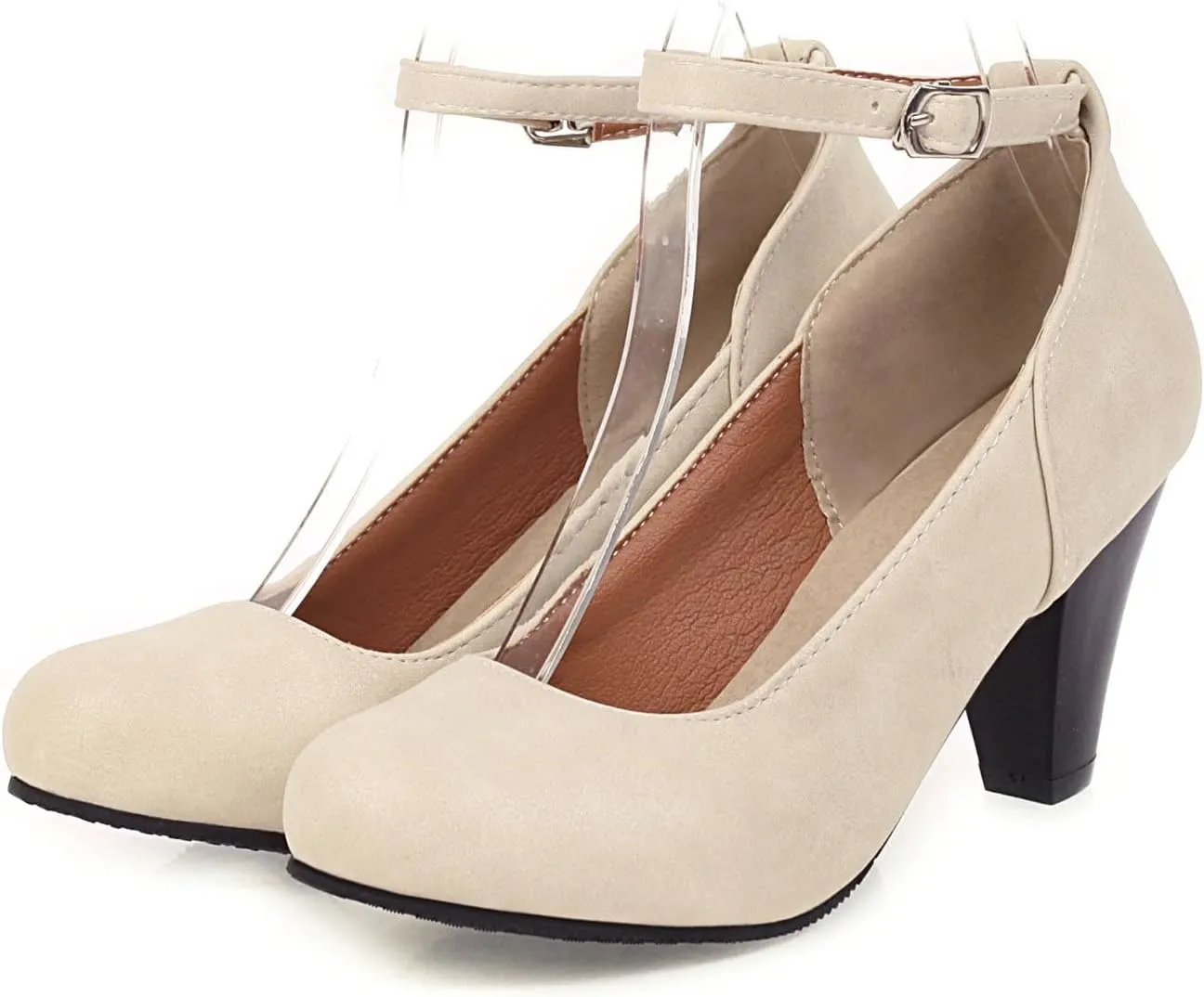 Women's High Heel Shoes Elegant Fixed Design for Wedding Party Comfortable Stiletto Heels with Ankle Strap Spring