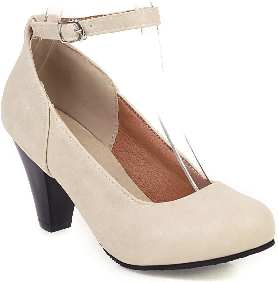 Women's High Heel Shoes Elegant Fixed Design for Wedding Party Comfortable Stiletto Heels with Ankle Strap Spring
