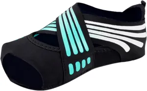 Women's Lifestyle Sneaker Non Slip Athletic Yoga Toeless Grips Women Dance Shoes Elastic Straps Pilates Ballet (Mint Green, 8.5)