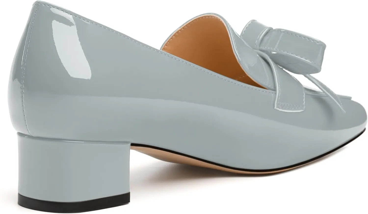 Womens Loafer with Heel, Comfortable Chunky Heels for Women, Loafers Shoes with Bowknot Womens Bunion Dress Shoes