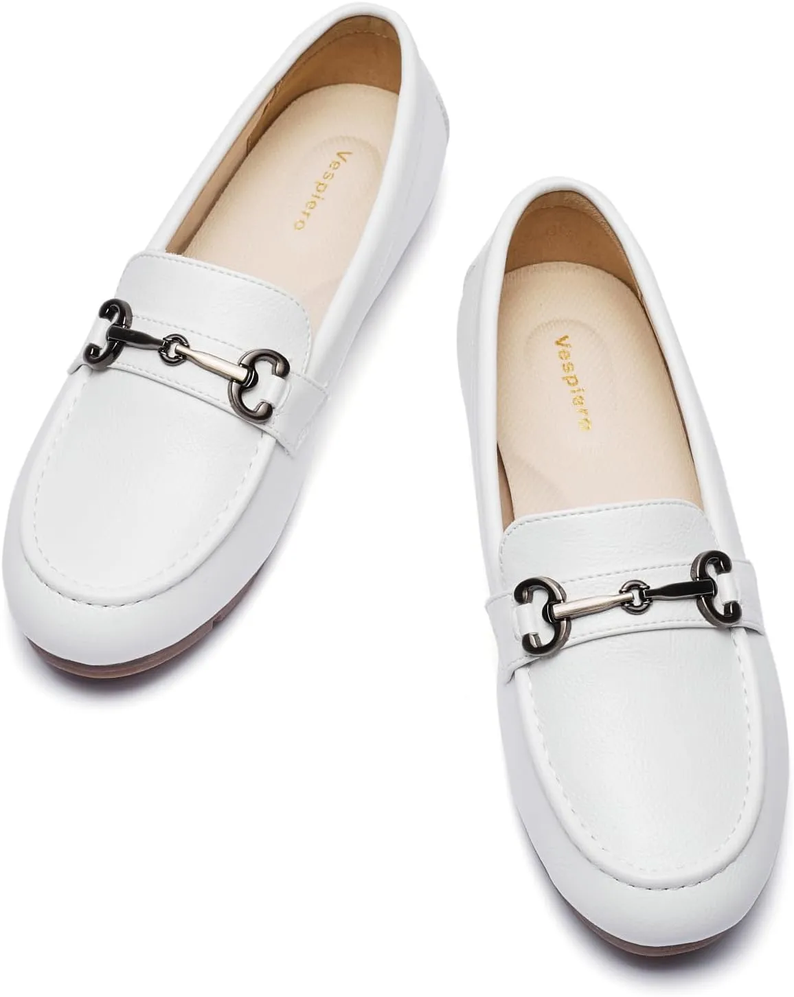 Women's Loafers Comfortable Dressy Slip on Flats Penny Loafers for Women Office Work Walking Shoes with Buckles