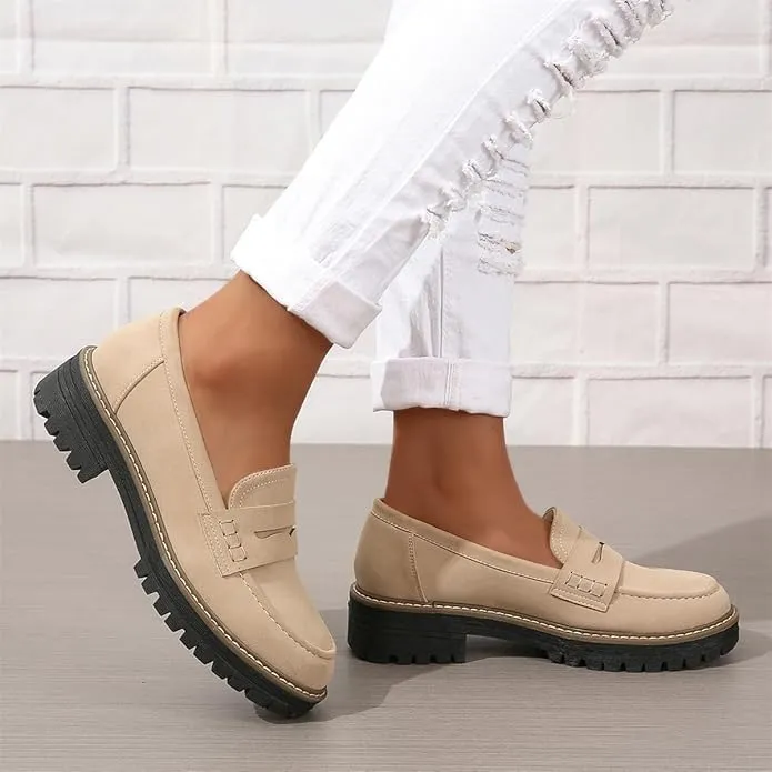Womens Loafers Shoes Platform Chunky Penny Loafer Women's Slip-on Loafers Comfort Casual Fashion Business Work Shoes