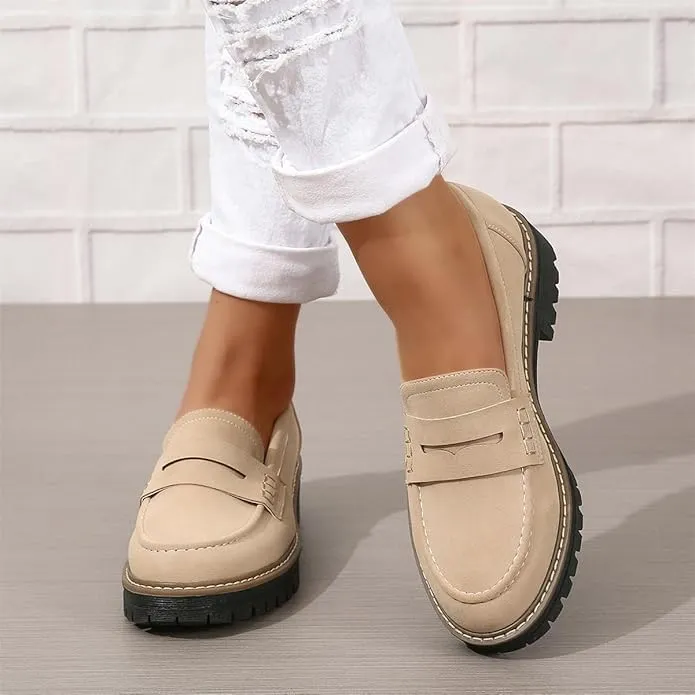 Womens Loafers Shoes Platform Chunky Penny Loafer Women's Slip-on Loafers Comfort Casual Fashion Business Work Shoes