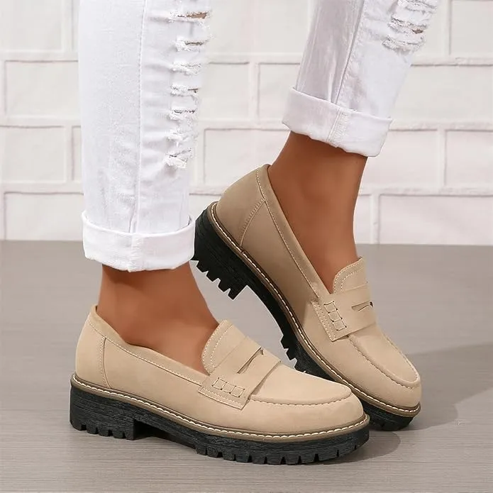 Womens Loafers Shoes Platform Chunky Penny Loafer Women's Slip-on Loafers Comfort Casual Fashion Business Work Shoes