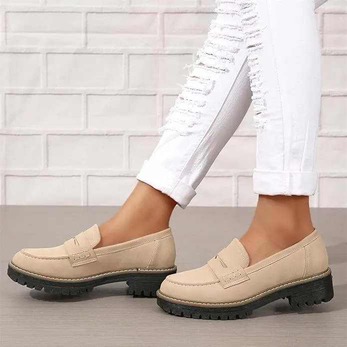 Womens Loafers Shoes Platform Chunky Penny Loafer Women's Slip-on Loafers Comfort Casual Fashion Business Work Shoes