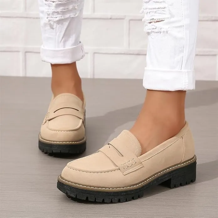 Womens Loafers Shoes Platform Chunky Penny Loafer Women's Slip-on Loafers Comfort Casual Fashion Business Work Shoes