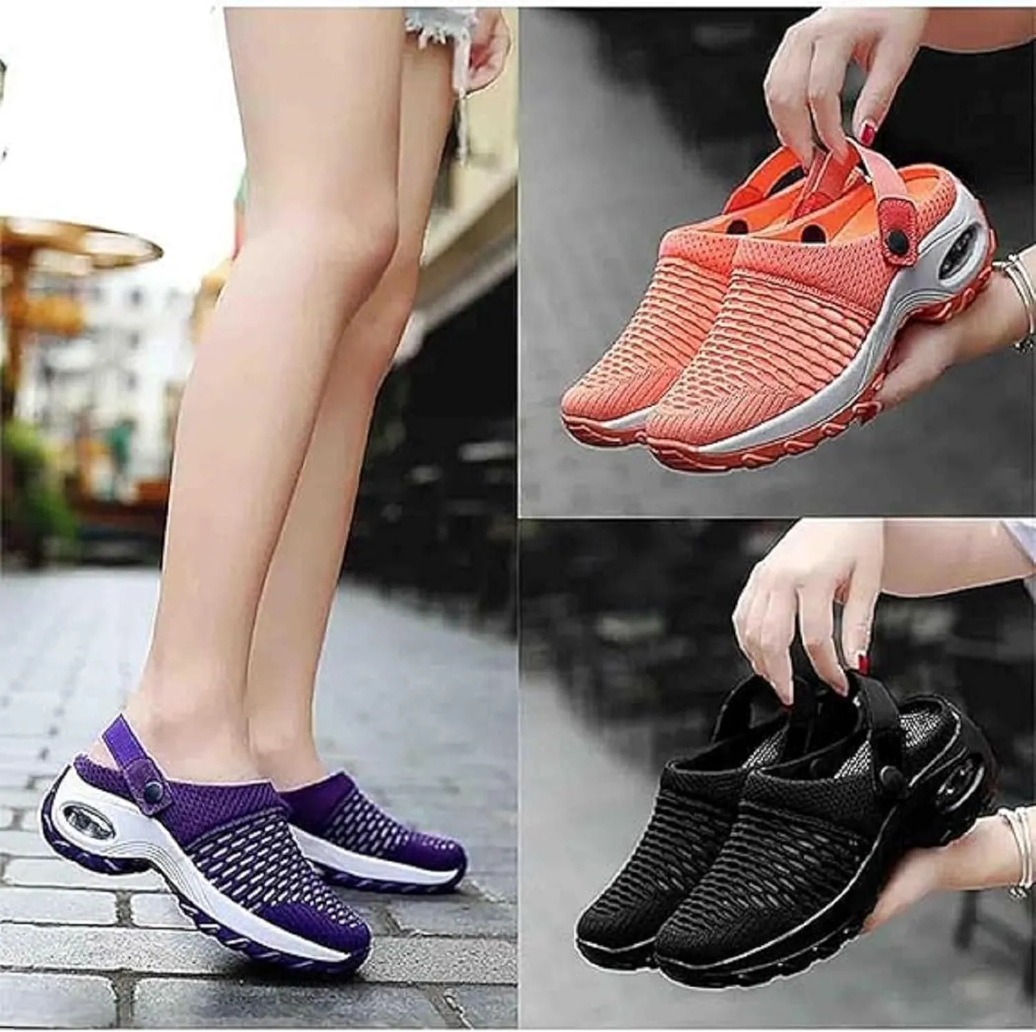 Women's Orthopedic Clogs with Air Cushion Support to Reduce Back and Knee Pressure, air cushion orthopedic slip on shoes, hike footwear womens orthopedic