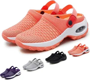 Women's Orthopedic Clogs with Air Cushion Support to Reduce Back and Knee Pressure, air cushion orthopedic slip on shoes, hike footwear womens orthopedic