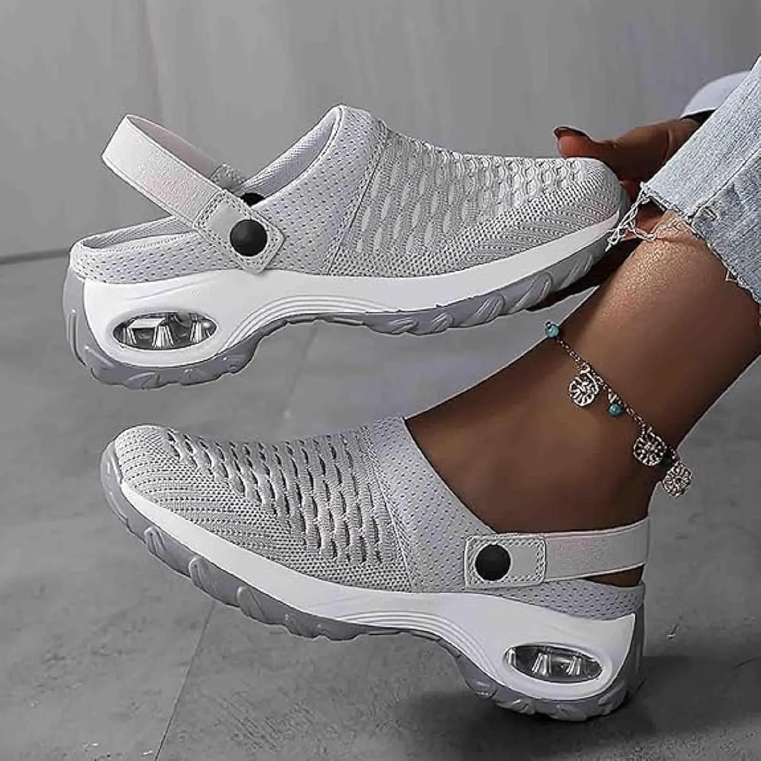 Women's Orthopedic Clogs with Air Cushion Support to Reduce Back and Knee Pressure, air cushion orthopedic slip on shoes, hike footwear womens orthopedic