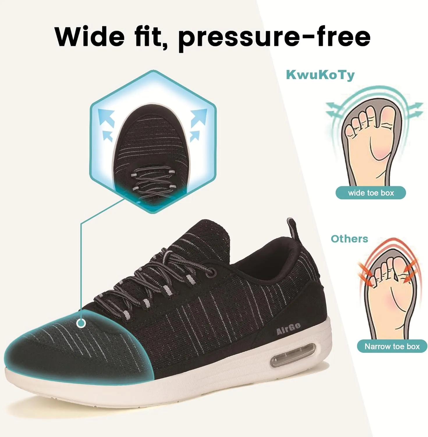 Women's Orthopedic Running Tennis Spring Walking Sneakers Lightweight Comfortable Air Cushion Wide Fit Comfort Size 6.5-12