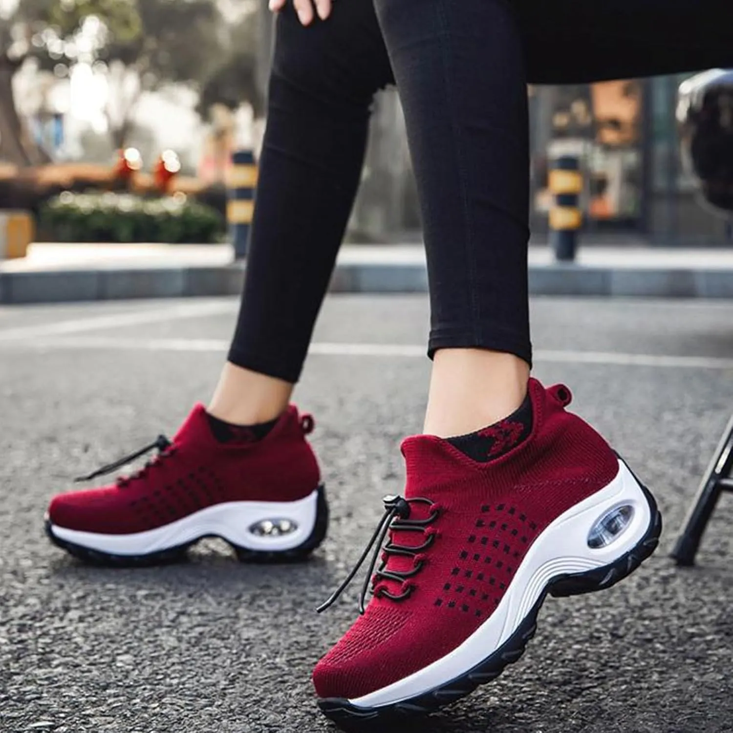 Women's Orthopedic Sneakers Comfortable Breathable Mesh Upper Walking Shoes Air Cushion Stretch Orthowear Shoes