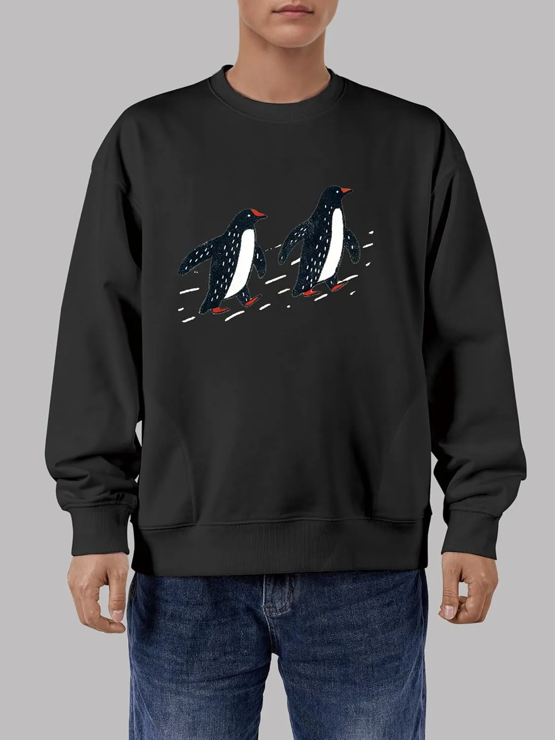 Women's Oversized Graphic Crew Neck Long Sleeve Pullover Casual Loose Fit Sweatshirt with Pockets