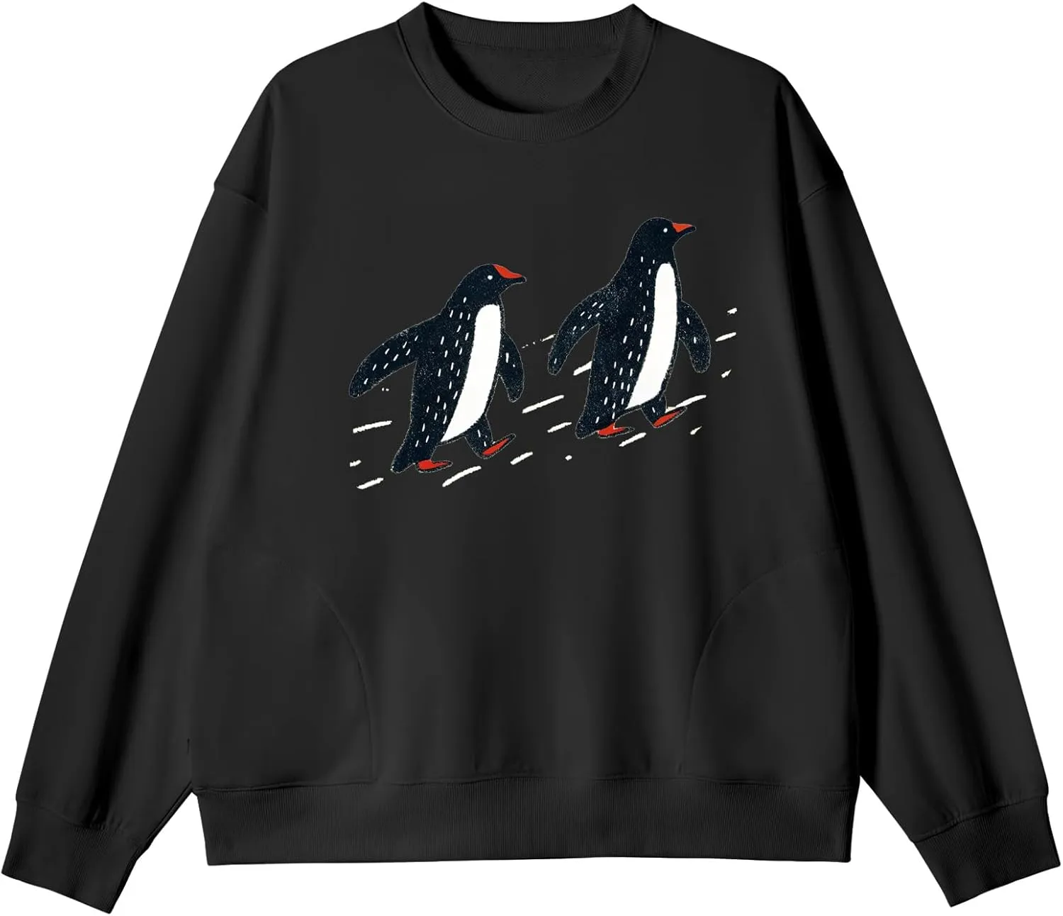 Women's Oversized Graphic Crew Neck Long Sleeve Pullover Casual Loose Fit Sweatshirt with Pockets