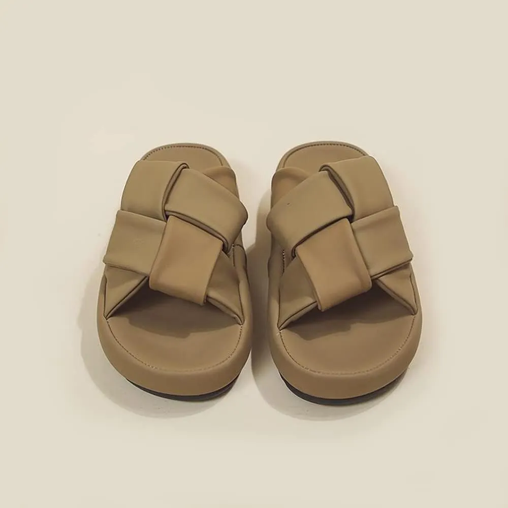 Womens Platform Sandals Summer Fashion Ladies Waffle Cross Like Stepping on A Cloud Basic Slipper
