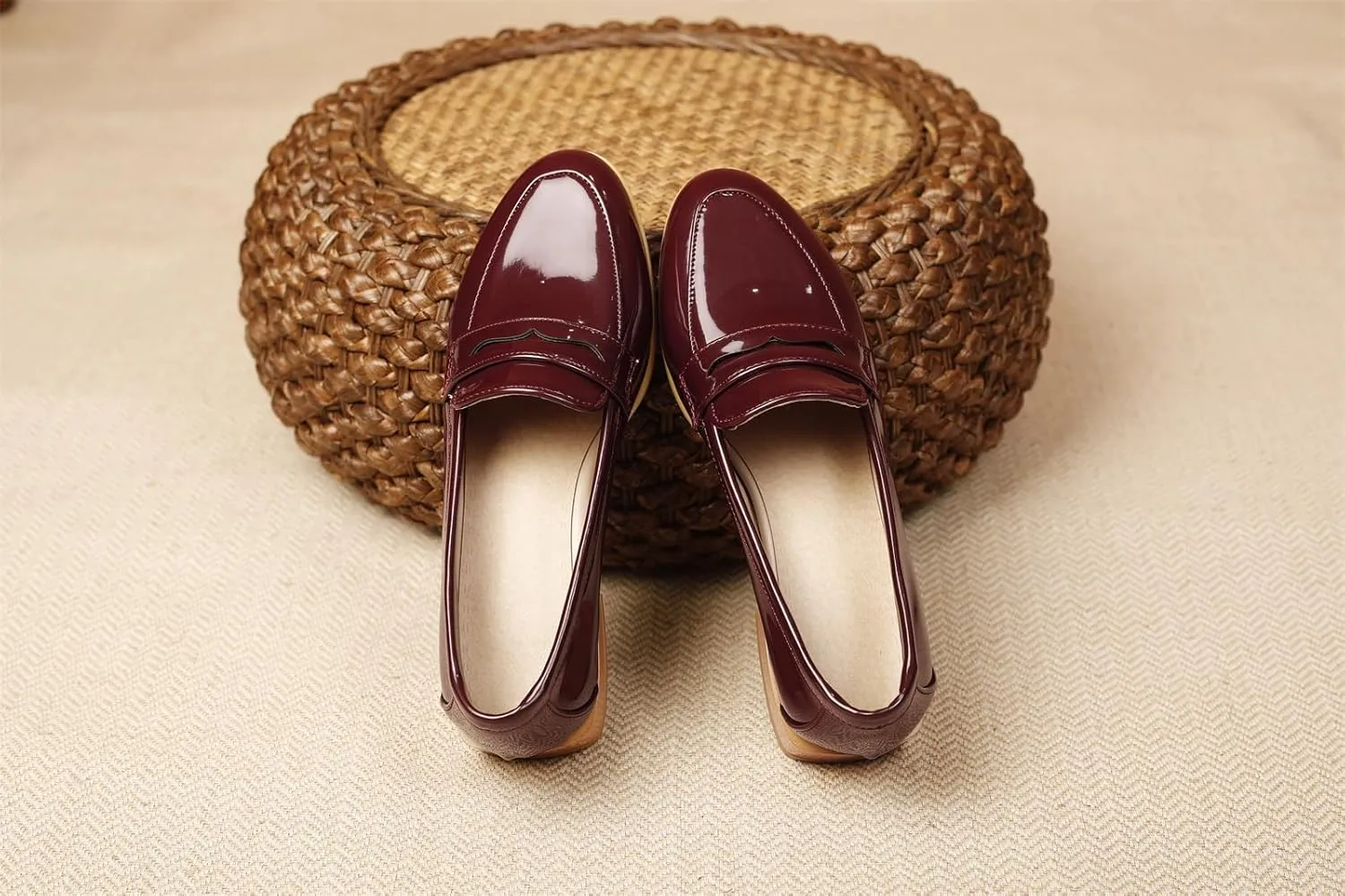 Women's Round Closed Toe Pump Loafers Pull-On Chunky Low Heel Classic Western Work Office Dress Casual Student Shoes Comfort Business Party Dating Shopping Daily Wear Pumps