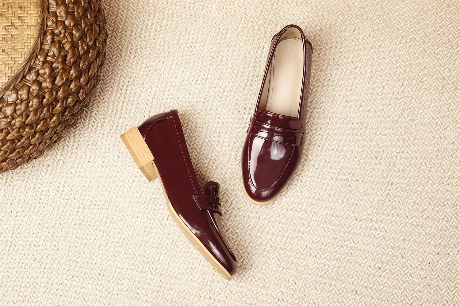 Women's Round Closed Toe Pump Loafers Pull-On Chunky Low Heel Classic Western Work Office Dress Casual Student Shoes Comfort Business Party Dating Shopping Daily Wear Pumps