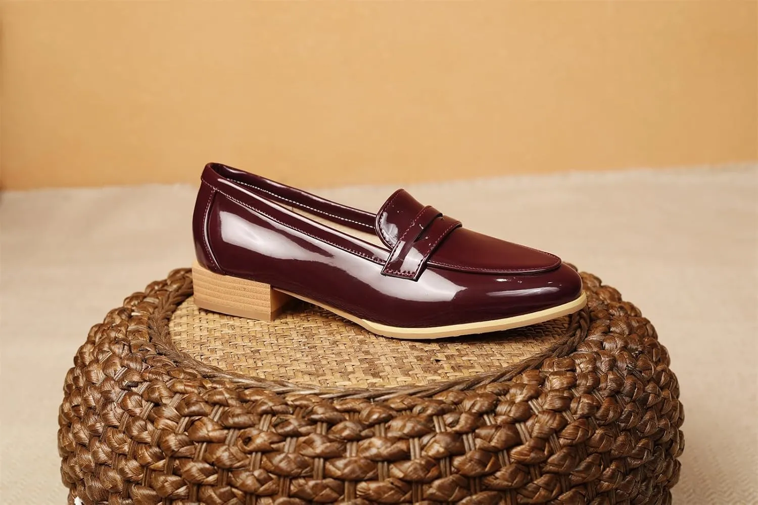 Women's Round Closed Toe Pump Loafers Pull-On Chunky Low Heel Classic Western Work Office Dress Casual Student Shoes Comfort Business Party Dating Shopping Daily Wear Pumps