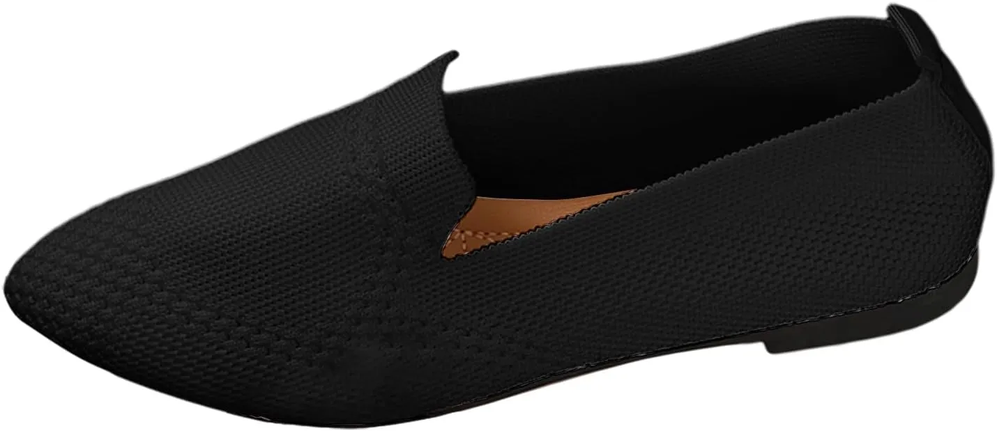 Women's Slip On Ballet 女式平底鞋 Low Top Pointed Toe Loafers Breathable Solid Shoes Comfortable Walking Loafers N 7