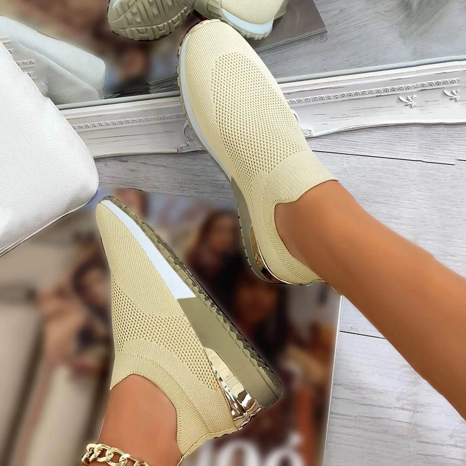 Women's Slip-on Shoes Wide Width Sneakers Hands Free Mens Running Shoes Jogging Men Shoes Casual Dress Sneakers White Tennis Shoe Trainers Shoe